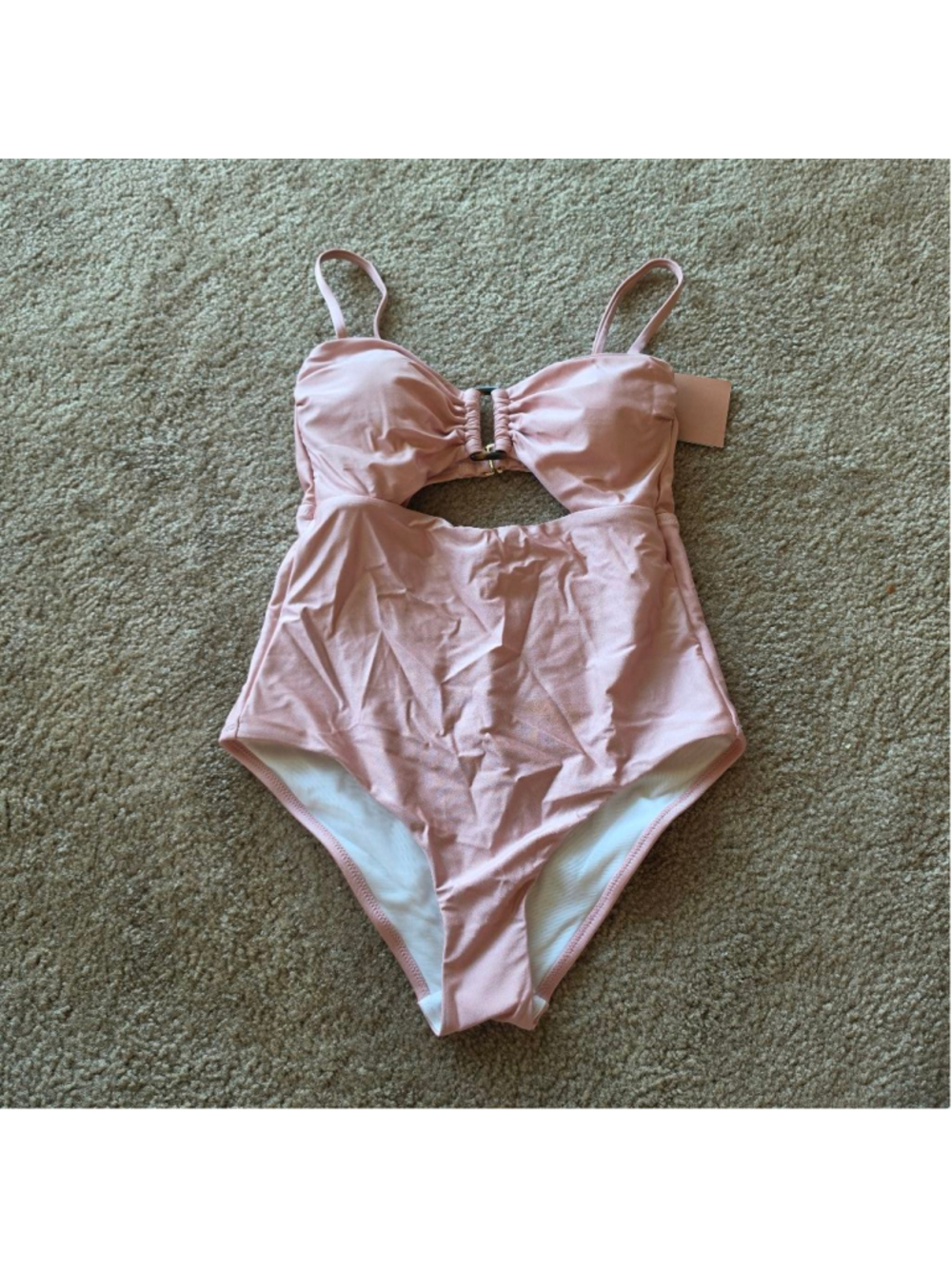Women's Shade & Shore Pink Shine Cut Out One Piece Swimsuit Small